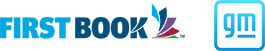First Book logo andGM logo side by side.