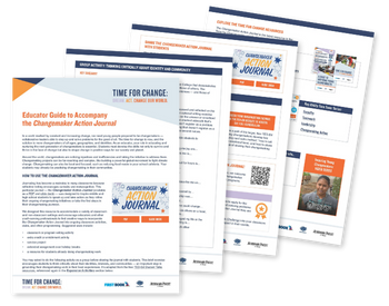 Educator Guide thumbnail showing the first four pages of the resource. Click to download the Student Journal Educator Guide as a PDF.